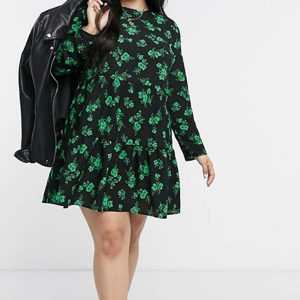 Asos Curve Floal Print Smock Dress